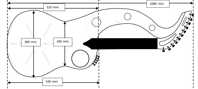 General layout of the harp guitar